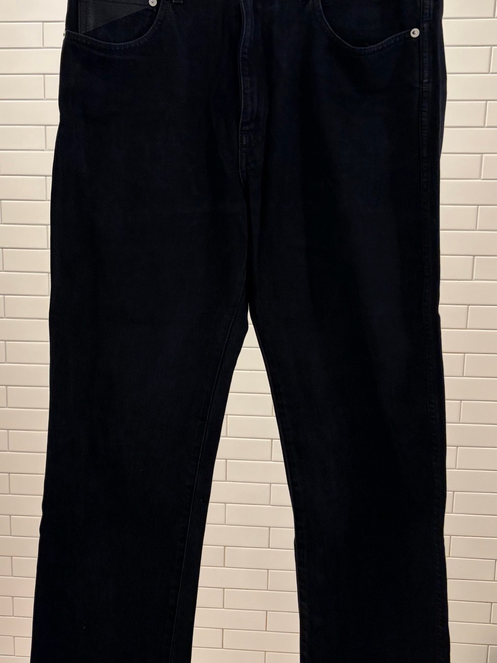 Helmut Lang Men's Monochrome Black Straight Jeans